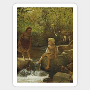 Cooling Their Toes by John George Brown Sticker